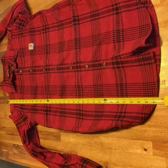 Carhartt Rugged FlexFlannel red/black BuffaloCheck button down Tunic/Top XSmall - Picture 10 of 13